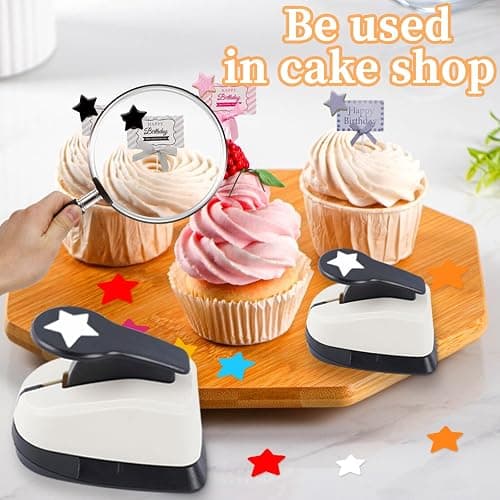 Star Hole Punch, Star Punch, Star Paper Punch, Star Hole Puncher, Star Puncher for Crafts, Star Lever Punch, 1 inch Craft Punch, 5/8 inch Hole Punch Shape, 3/8 inch Paper Punch for Crafting thumbnail 3