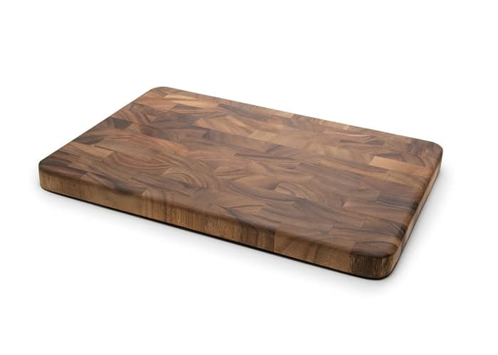 Ironwood Gourmet Large End Grain Prep Station Acacia Wood Cutting Board, 14 x 20-Inch, Brown - Image 1