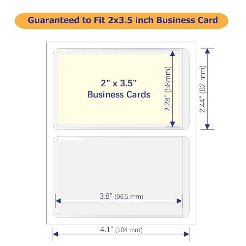 IMAGAME Clear Adhesive Business Card Pocket swith Side Open for Loading, 50 Pack, Plastic Labels Holders for Storage Bins and Library Card, Ideal for Organizing and Protecting Your Business Cards thumbnail 2