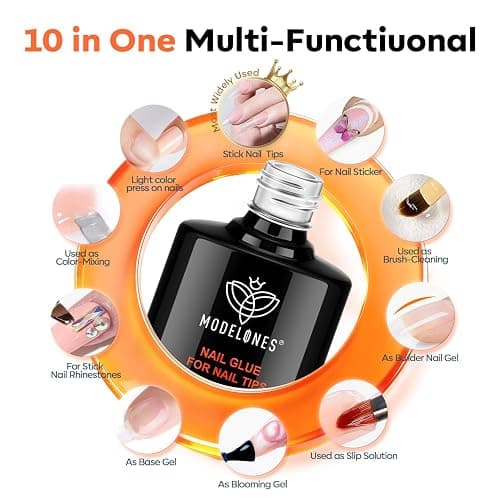 modelones 10-in-One Gel Nail Glue with Nail Dehydrator and Primer for Acrylic Nails Tips/Bloom Gel/Adhesive Bond, Long Lasting Acrylic Nail Supplies thumbnail 4