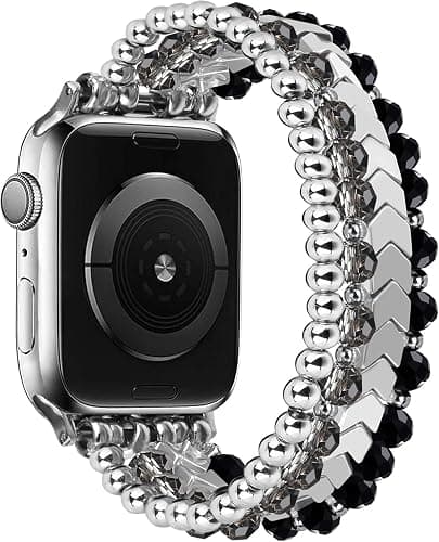 V-MORO Beaded Bracelet Compatible with Apple Watch Band 38mm/40mm/41mm/42mm/44mm/45mm/49mm/46mm Series 10/9/8/7/SE/6/5/4/3/2/1 Women Fashion Handmade Elastic Stretch Strap for iWatch Bands Replacement thumbnail 7