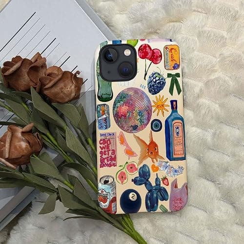 Generic Compatible with for iPhone 14,European Collage Lovely Phone Case for Girl Women Boy Men,Scratch Resistant Shockproof Cover Case for iPhone 14 thumbnail 4