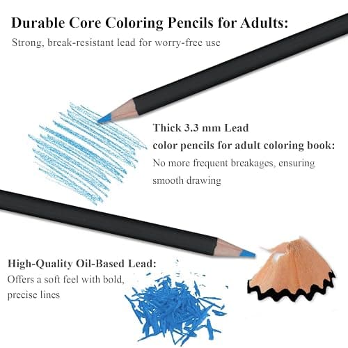 Yagol Colored Pencils for Adult Coloring Books, 72 Color Pencil Set, Soft Core Color Pencils for Adult Coloring Book, Coloring Pencils for Adults - Drawing, Sketching, Blending & Shading-Art Supplies. thumbnail 3