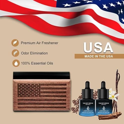 Car Air Freshener for Men & Women – 90+ Days Long Lasting – Wood Car Freshener with Amber Vanilla Scent –Includes 2x 8ML Refills & Magnetic Clip – 0.54 FL OZ, Made in USA thumbnail 5