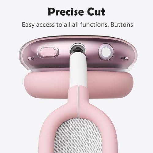 BlHMCASE Headphone Cover for AirPods Max, Cute Kawaii Ribbon Bow Clear Ear Cups Covers, Pink Silicone Ear Pad Case Headband Cover for Apple AirPods Max thumbnail 4
