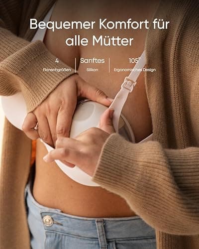eufy Tragbare Milchpumpe mit Wärmefunktion S1, Branchenführende HeatFlow-Technologie, App-gesteuertes OptiRhythm, Klinische Saugkraft, Auslaufsicher, Freihändig, Schlank & Leise, Diskret im BH thumbnail 6