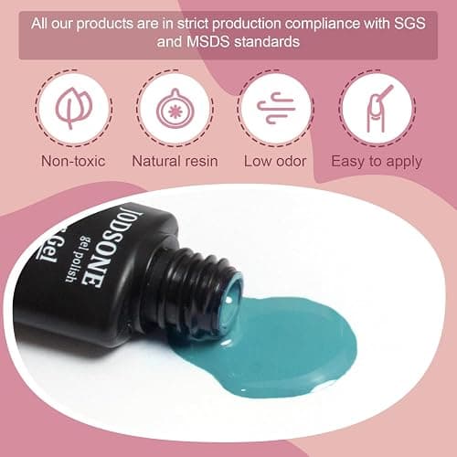 JODSONE Gel Nail Polish Kit 60 PCS with U V Light Soak off Base Top Coat 55 Shine Colors Gel Nail Kit Bright and Dark Brown Wine Red Series Manicure Set for Women and Girls thumbnail 6