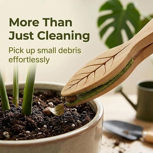 Plant Leaf Cleaning Tongs, Portable House Plant Leaf Cleaning Tongs, Household Cleaning Tools Garden Tools, Cleans Both Sides of Leaves, Dust Removal for Indoor Outdoor thumbnail 6