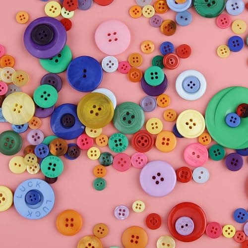 Greentime 650PCS Round Resin Buttons for DIY Crafts Manual Button Painting thumbnail 3