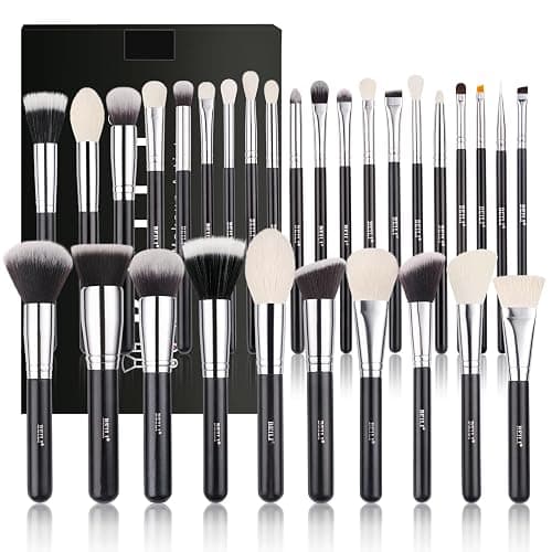 BEILI Pinceaux Maquillage 30 PCS Kit Pinceau Maquillage Professionnel, Lot Pinceaux Maquillages Pour Pinceau Yeux Fond Teint Sourcils Highlighter Makeup Brushes,Poil Naturelles,Noir - Image 1