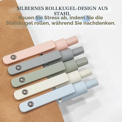UIXJODO Gelstifte, 5 Stück 0,5 mm japanische schwarze Tinte, feine Spitze, glatte Schreibstifte, High-End-Serie Stifte für Tagebuch, Notizen, niedliche Büro, Schule(Morandi) thumbnail 4