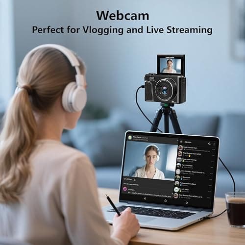 8K Digital Camera with 88MP & 3" 180° Flip Screen - 18X Zoom Auto Focus Vlogging Camera for YouTube/Photography, Includes 32GB SD Card & 2 Batteries (Gunmetal) thumbnail 5