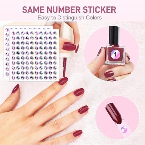 Nail Color Swatch Sticks 50PCS Clear Fan Display Tips With Ring | Nail Sample Tips With Number Stickers, For Polish Color Display Practice, Salon, Home Manicure thumbnail 5