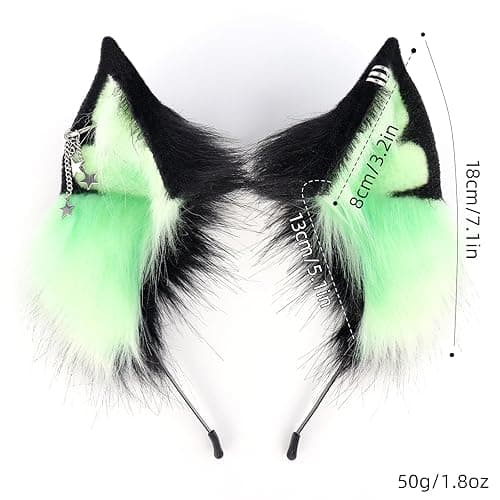 MANYU ZONES Cat Ears Headwear Animal Ears Stylish Furry Ears,Large Wolf Fox Ears for Cosplay Christmas,Prom,and Daily Use thumbnail 6
