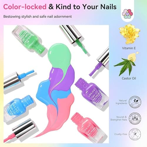 SAVILAND Color Artistry Nail Polish Set: 20+3 5ml Quick Dry Pastel Regular Nail Polish Kit Spring Summer Fingernail Polish Bulk with Base Glossy & Matte Top Polish Coat Nail Art Women Gift thumbnail 4