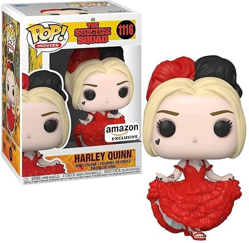 Funko POP Movies: The Suicide Squad - Harley Quinn (Dress), Amazon Exclusive, Red,56013 - Image 1