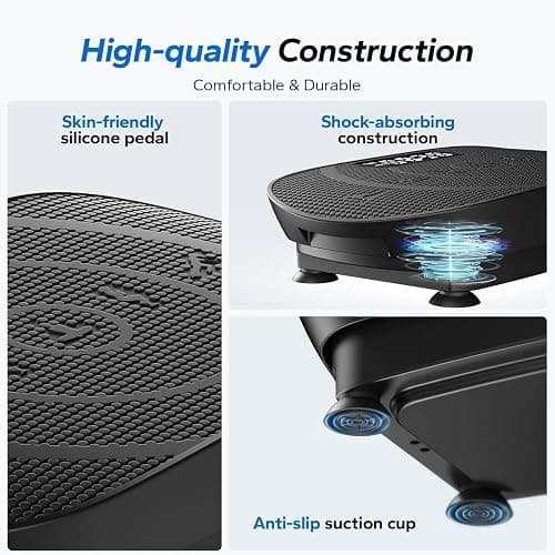 MERACH CV30 Pro Curved Vibration Plate Exercise Machine, Powerful & Quiet | 400lbs Capacity, Whole Body Workout Equipment for Lymphatic Drainage, Shake Plate with Bluetooth & Auto ON/OFF for Home Gym thumbnail 4