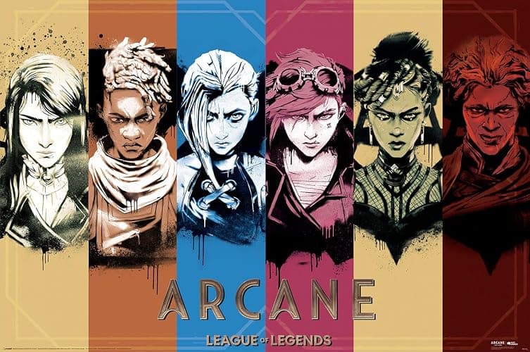 League Of Legends: Arcane - TV Show Gaming Poster (Characters - Colors) (Size: 36" x 24") - Image 1