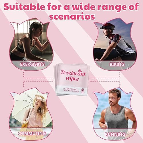 Timgle 100 Pcs Travel Deodorant Wipes Individually Wrapped Armpit Antiperspirant Deodorant Sweat Body Wipes for Women Men Teens Sports Travel Cleanse Skin and Underarm Excessive Sweating(Rose) - Rose thumbnail 6