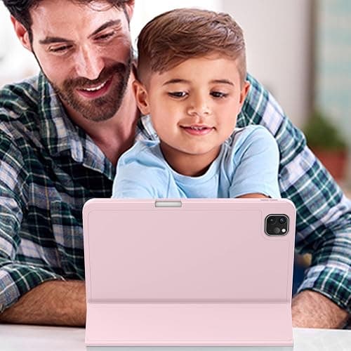 ZryXal iPad Pro 11 Inch Case (M5) 2025/ (M4) 2024 (Model: A2836/A2837/A3006), Trifold Stand Smart Cover with Pencil Holder and Soft TPU Back, Auto Wake/Sleep (Pink) thumbnail 6