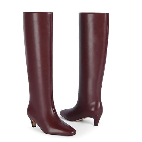 Modatope Knee High Boots Women Square Toe Kitten Heel Tall Boots Womens Fashion Long Boots thumbnail 4