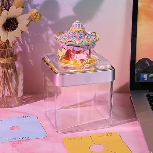 RSLIPIN 3D Memo Pad Time Piece Calendar 2026,3D Art Calendar 2026 Creative Paper Sculpture Carousel Rip Away Calendar Notes thumbnail 2