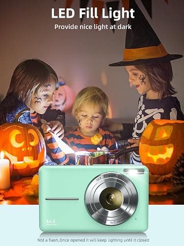 Camkory Digital Camera FHD 1080P Kids Camera with 32GB Card, 16X Zoom Anti Shake Compact Point and Shoot Digital Camera Small Camera for Kids Girls Boys Students, Mint Green thumbnail 3