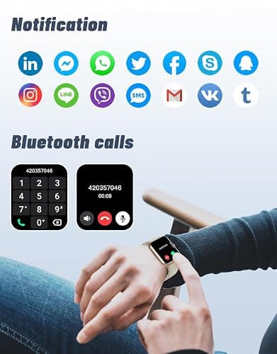GRV Smart Watch Answer Dial Call,Fitness Watch with Heart Rate Monitor,Step Counter,Sleep Tracker,Sports Fitness Tracker Watch Pedometer Call SMS Notification Smart Watches for Women Men thumbnail 2