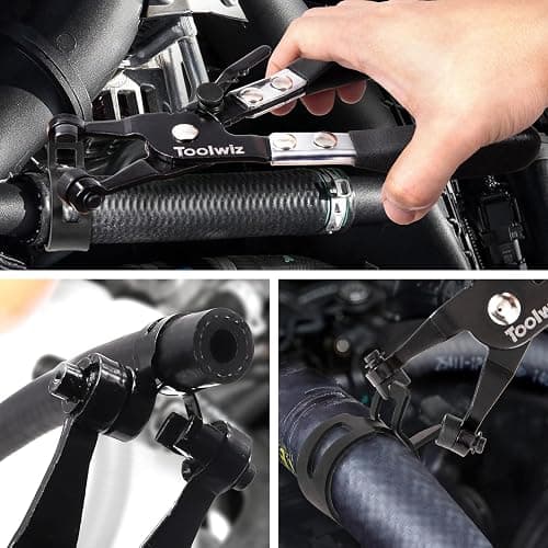Toolwiz Hose Clamp Plier, Heavy Duty Hose Clamp Tool with Locking Device | Black Non-Slip Handle, Removal and Installation Tool for Ring-Type and Flat-Band Hose Clamps thumbnail 7