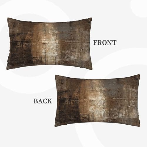 BLVIXIZI Brown Throw Pillow Covers 12x20 Inch Set of 2, Abstract Oil Painting Pillow Cases Modern Brown Art Painting Doodles Pillowcase Home Decorative Cushion Covers for Sofa Couch Bed Living Room thumbnail 5