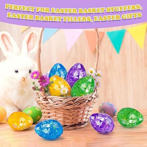 VOMAOK 4 Pack Easter Egg Stress Balls,Relief Squishy Toys for Kids Boys Girls Easter Basket Stuffers Gifts thumbnail 4