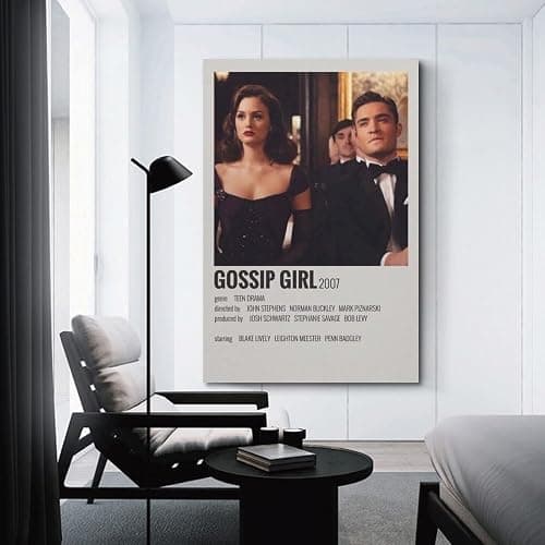 HSUREWTRK Gossip Girl-Poster, ästhetische Wandkunst, Leinwand, dekoratives Gemälde, Vintage-Poster für Wohnzimmer, Schlafzimmer, Dekoration, 20 x 30 cm, ungerahmter Stil thumbnail 3