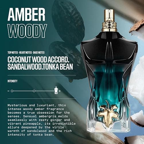 Jean Paul Gaultier Le Beau Le Parfum Intense for Men - Long Lasting Woody Amber Mens Cologne Eau de Parfum with Coconut Wood, Tonka Bean & Sandalwood - Designer Fragrance Spray, 2.5 oz thumbnail 2