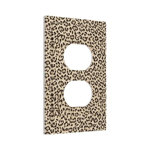Nadoabtm Outlet Covers Animal Print Leopard Print Yellow 1 Gang Duplex Wall Plate Decorative Switch Plates Electrical Receptacle Faceplate Light Switch Cover for Bedroom Bathroom Decor thumbnail 3