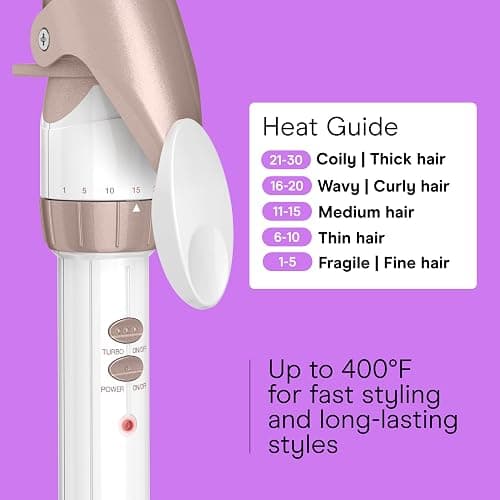 Conair Double Ceramic 1-1/4 Inch Curling Iron, 1.25-Inch Barrel Creates Loose Curls, Hair Curler for Use on Medium and Long Hair, White thumbnail 4