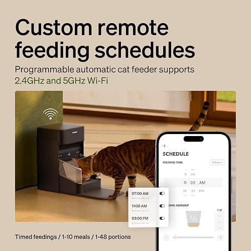PETLIBRO RFID Cat Feeders for 2 Cats, Collar Sensor for Personalized Meals, Cats Recognition, Diet Tracking and Anti-Stealing for Multi-Pets Homes and Different Diets, Automatic Pet Feeder (Pack of 2) thumbnail 7