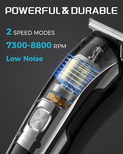 Brightup Beard Trimmer for Men - Electric Razor & Shaver, Cordless Hair Clippers Trimmers Set, IPX7 Waterproof Mens Grooming Kit for Shaving Face, Mustache, Body, Ear, Nose Hair Trimmer, Gifts for Men thumbnail 3