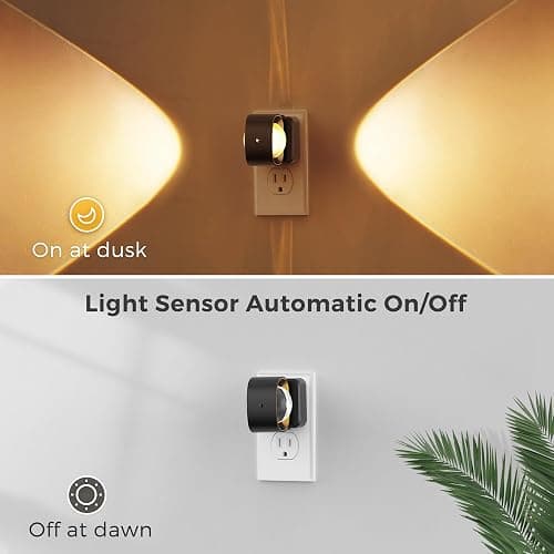 L LOHAS LED Night Light Projector, Night Lights Plug into Wall, Dusk to Dawn Sensor, Rotating Nightlight for Kids, Soft White Ambient Lighting for Bathroom, Gaming Room, Gifts,1 Pack thumbnail 2