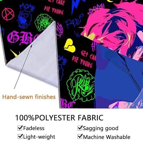 PSYHILAR Lil Peep Tapestry Blacklight, Rapper Black Light Poster for Bedroom, Hip Hop Star Music UV Flag (40 x 30 Inches) thumbnail 6