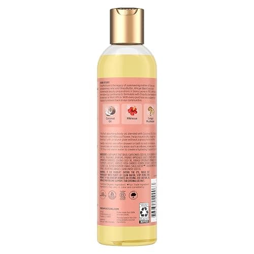 Shea Moisture Coconut & Hibiscus Massage Oil and Body Oil for Dry Skin, Bath Oil with Coconut Oil and Vitamin E Oil for Skin, 8 oz thumbnail 2