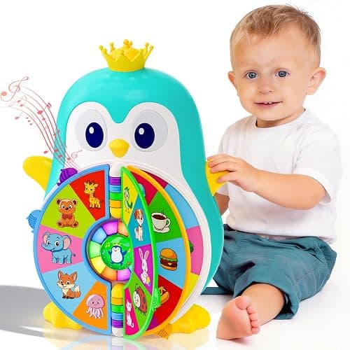 Interactive Penguin Toys for 1 Year Old Boy, 6-in-1 Musical Learning Toys for 1, 2 Year Old Boy Girl Gifts with Lights & 50+ Sounds, 1st Birthday Educational Gifts for 1-2 Year Old Toddler, Blue - Image 1