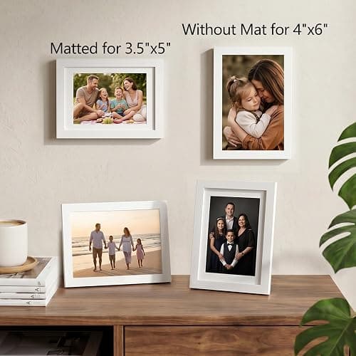 Fixwal 4x6 Picture Frame Set of 3 with Plastic Cover, PVC, White | Shatter Resistant Plastic Cover, Thin Border and Light Weight，Wall or Tabletop Decor thumbnail 4
