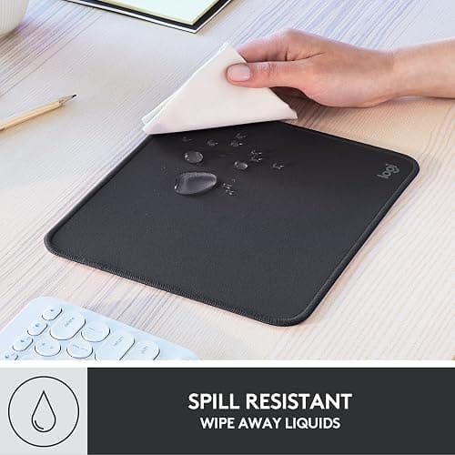 Logitech Mouse Pad - Studio Series, Computer Mouse Mat with Anti-Slip Rubber Base, Easy Gliding, Spill-Resistant Surface, Durable Materials, Portable, in a Fresh Modern Design, Graphite thumbnail 4