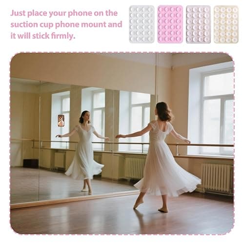 4 Pack Silicone Suction Phone Case Mount Sticky Phone Grip Suction Holder for Wall Multipurpose Grip Holder for Wall (Transparent White Pink Light Pink) thumbnail 6