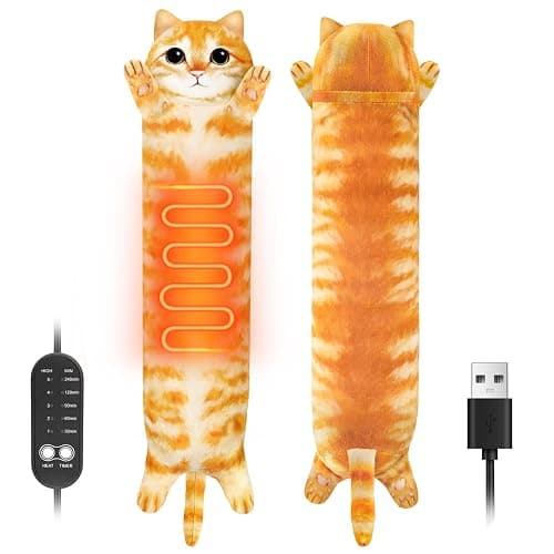 Cat Heating Pad for Period Cramps Menstrual Pain Relief, Portable Electric Heat Pads USB Powered, Cute Stuff Stuffed Animals Funny Gifts for Women Teen Girls Kids Cat Lovers Birthday Easter Christmas - Image 1