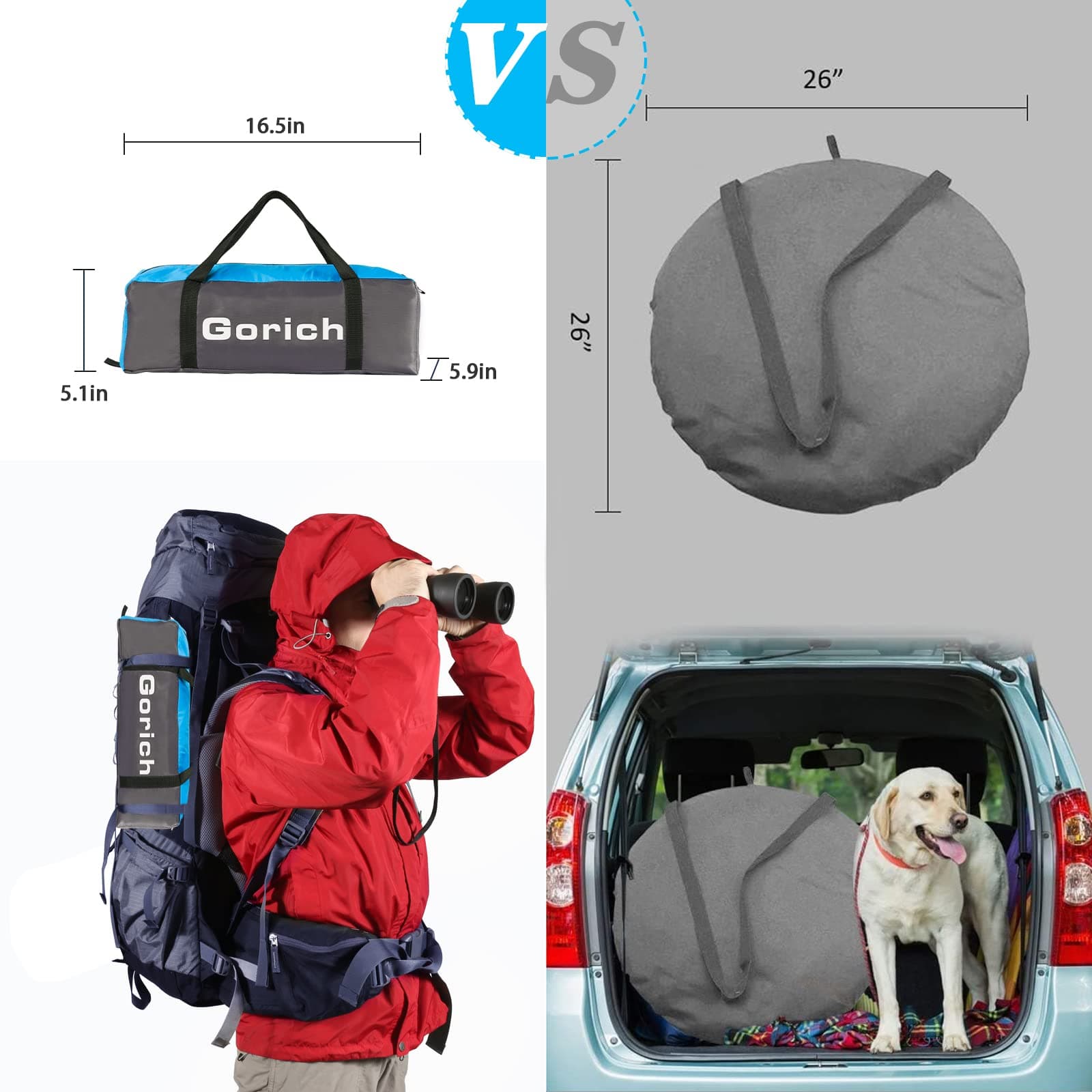 Gorich Beach Tent, Beach Shade Tent for 3/4-5/6-7/8-10 Person with UPF 50+ UV Protection, Portable Beach Tent Sun Shelter Canopy, Lightweight & Easy Setup Cabana Beach Tent - Blue - 4 person thumbnail 6