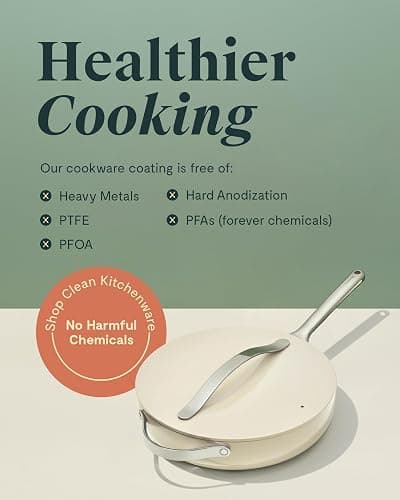 Caraway Nonstick Ceramic Sauté Pan with Lid (4.5 qt, 11.8") - Non Toxic, PTFE & PFOA Free - Oven Safe & Compatible with All Stovetops (Gas, Electric & Induction) - Sage thumbnail 6