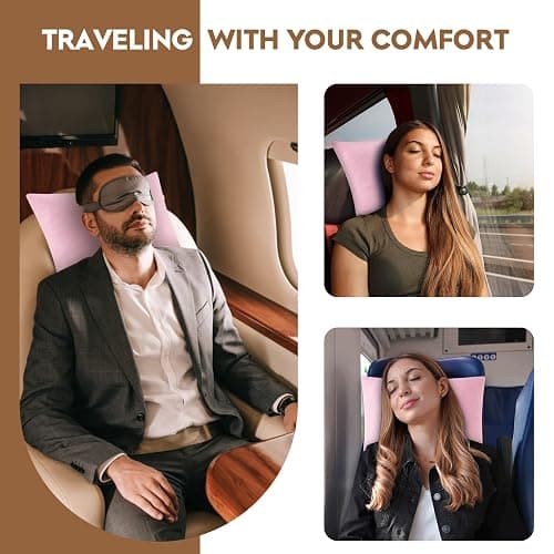 PEUJEW Small Shredded Memory Foam Pillow, Camping Pillow Travel Pillow - Compressible Medium Firm, Breathable Cover, Ideal Backpacking Hiking, Airplane and Car (Apricot Pink, M) thumbnail 8