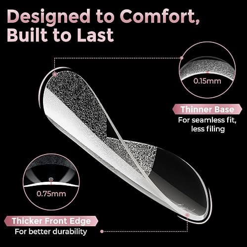Short Almond Nail Tips, 240pcs Soft Nail Gel Tips Pre-Shaped Acrylic Fake Nails, Half Matte Full Cover Clear Gelly Press on Flase Nail Tips for Extension Nail Manicure Home DIY 12 Sizes Gelly Tips thumbnail 6