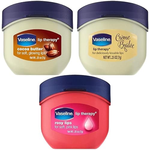 Vaseline Lip Therapy Variety 3-Pack – Crème Brûlée, Rosy Lips, Cocoa Butter Mini Lip Balms for Soft, Glowing, and Deliciously Kissable Lips, 0.25 Oz Ea - Image 1